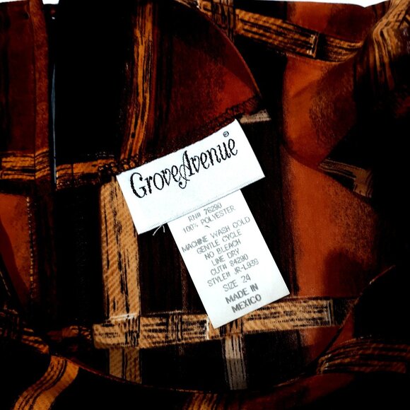 Grove Avenue Women 24 Shell Blouse Brown Short Sleeve Vintage - Picture 6 of 6